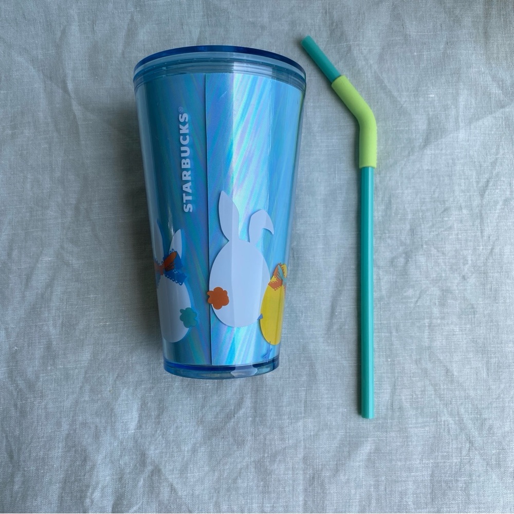 NWT Starbucks blue Easter rabbit bunny eggs 16 oz. tumbler